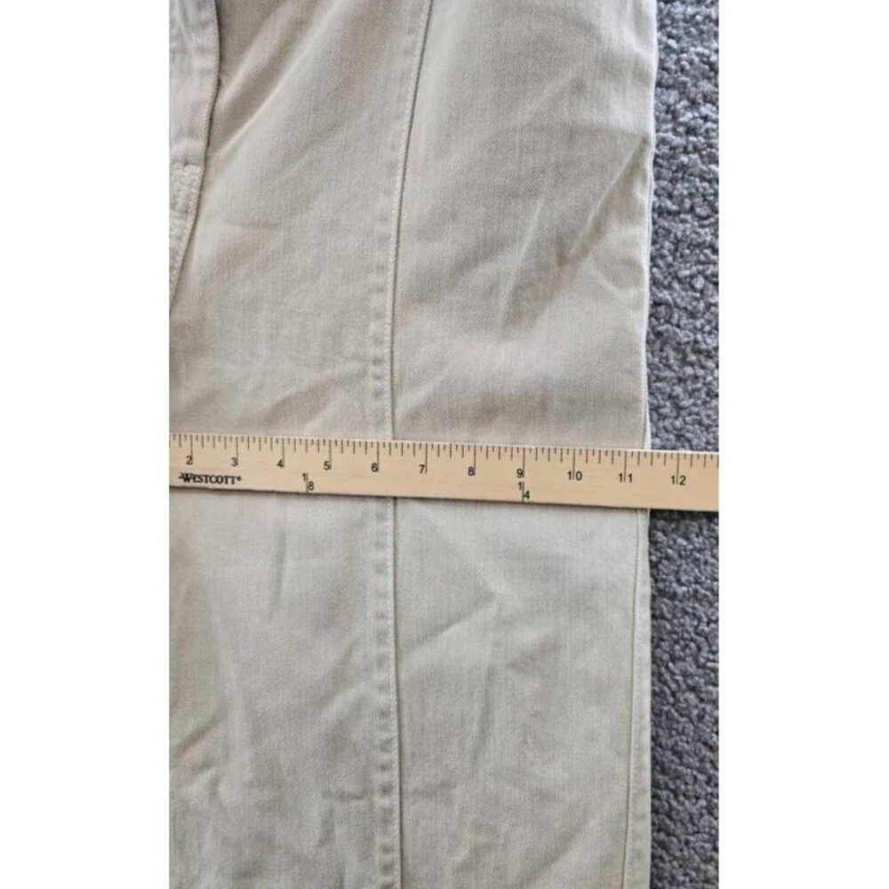 BOSS Orange Wide-Leg Denim Jeans Women's 8 Beige Belt Loops Zip & Button Closure - Picture 11 of 15